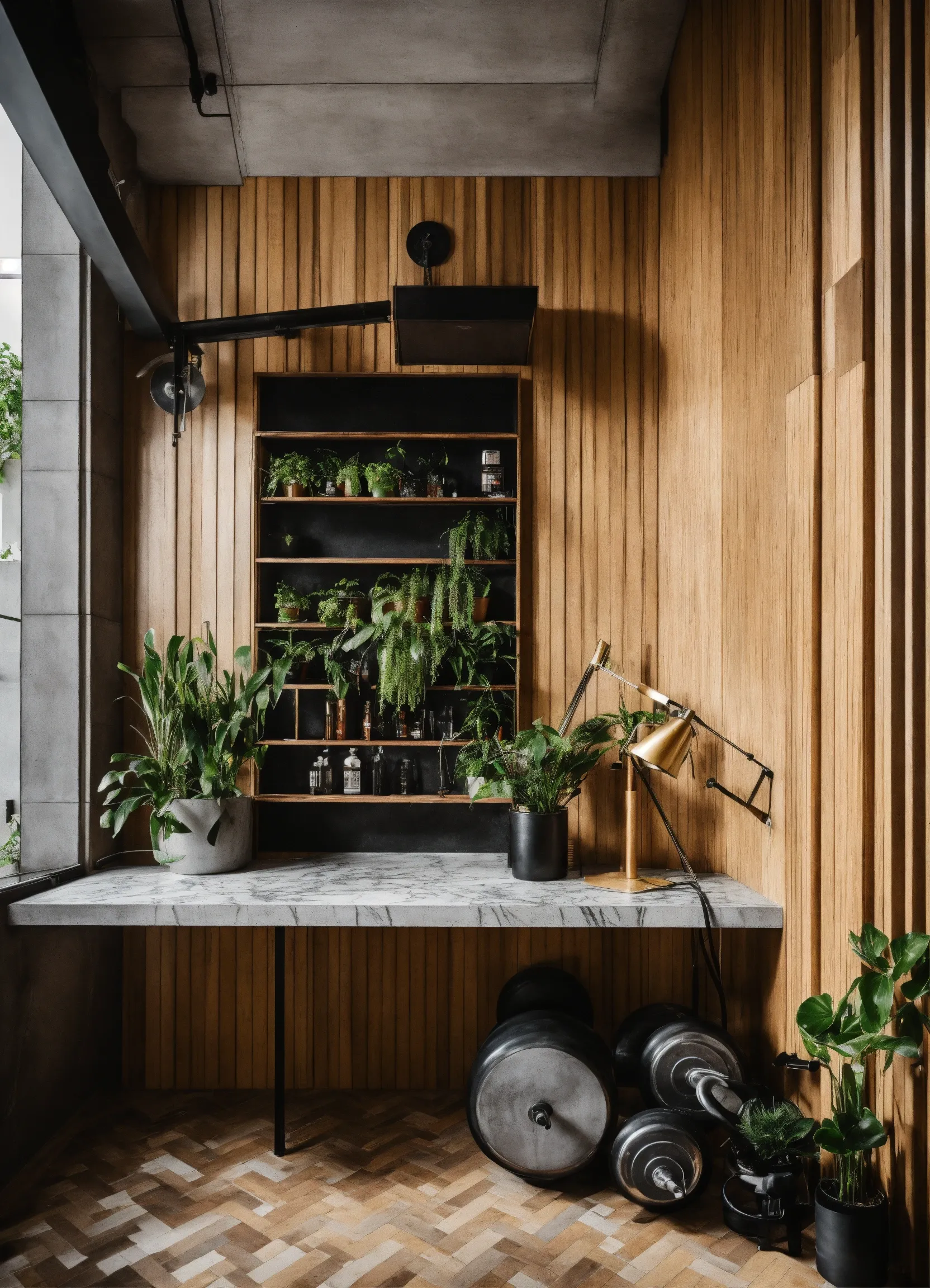 Hydroponische Pflanzwand in Küche