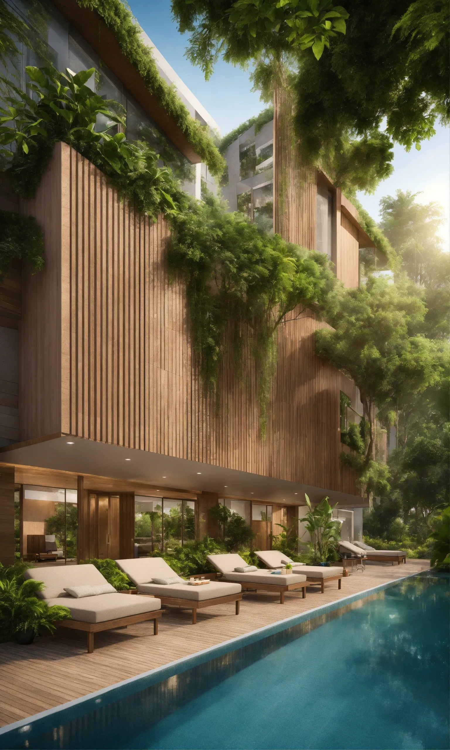 Restaurant mit vertikalem Garten